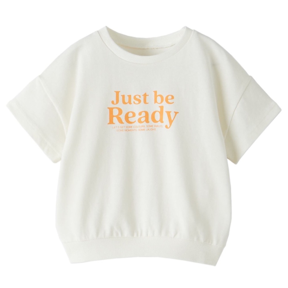Zara- Cream and Orange Graphic Tee